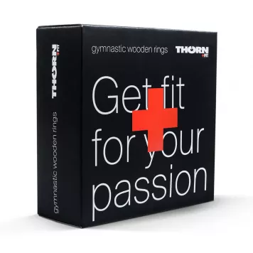 Drewniane kółka gimnastyczne z pasami (28 mm) THORN FIT