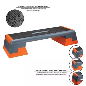 Step do aerobiku premium black/orange AS007 HMS