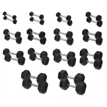 Zestaw hantli HEX 2.0 - 2 x 1-20 kg + Stojak na hantle HEX 120 cm XMOR