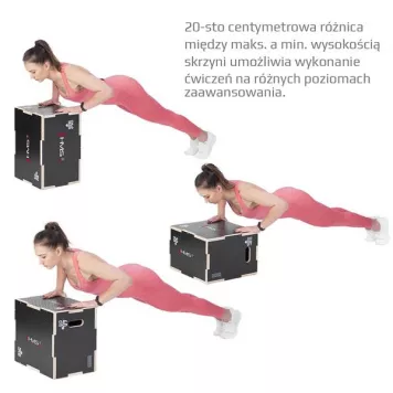 Box / Skrzynia drewniana mała czarna 50x40x30 cm PLYO BOX DSC03 HMS