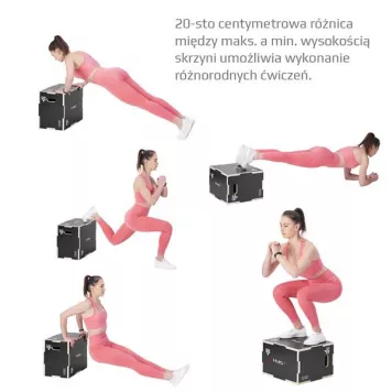 Box / Skrzynia drewniana mała czarna 50x40x30 cm PLYO BOX DSC03 HMS