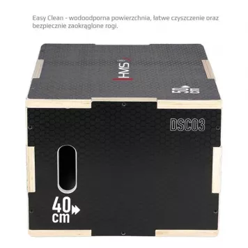 Box / Skrzynia drewniana mała czarna 50x40x30 cm PLYO BOX DSC03 HMS