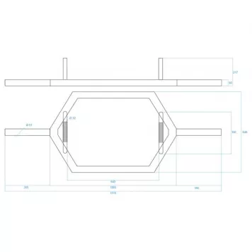 Gryf Heksagonalny HEX BAR 28kg 1700mm GHX02B HMS