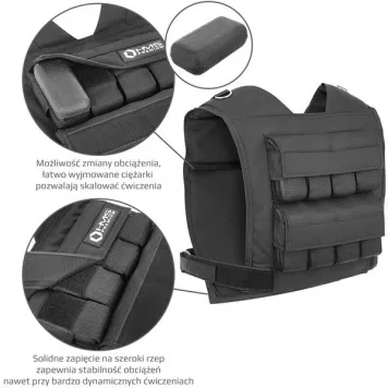 Kamizelka treningowa z obciążeniem 16 KG KTO16 HMS PREMIUM