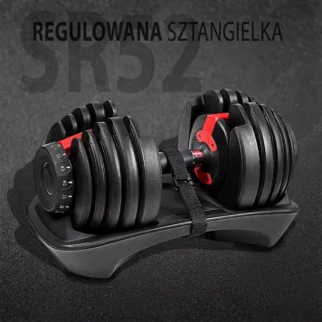 Zestaw hantli regulowanych SR52 + stojak STR10 PRO HMS