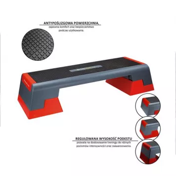 Step Do Aerobiku Premium Black/Red AS007 HMS