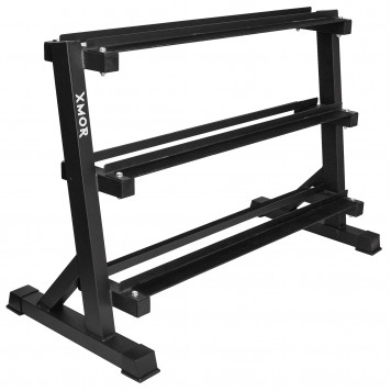 Zestaw hantli HEX 2.0 - 2 x 2,5-25 kg + Stojak na hantle HEX 120 cm XMOR