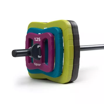 Sztanga Power Gym Butterfly PU + Obciążenia 2x 7,5 kg tiguar V2