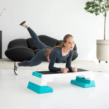 Step do aerobiku premium white/mint AS007 HMS