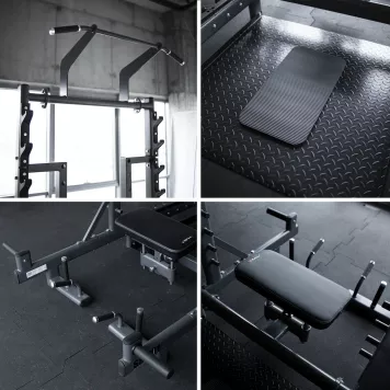 Stojak multifunkcyjny z platformą do podnoszenia ciężarów i Hip Thrust SMP01 COMMERCIAL HMS