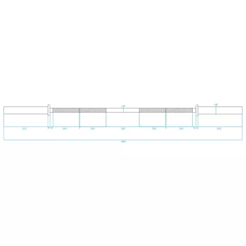 Gryf olimpijski 183cm z zaciskami LOCK JAW BLACK GO320 HMS