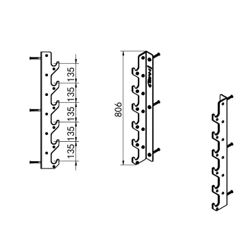Wieszak uchwyt przyścienny na gryfy olimpijskie STR46 HMS