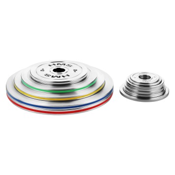 Zestaw talerzy olimpijskich stalowych kalibrowanych TOS 2 x 10 - 25 kg (140 kg) HMS