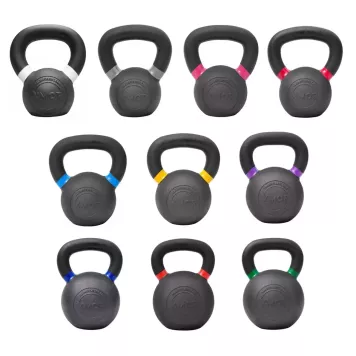 Zestaw Żeliwnych Odważników Kettlebell 4 - 32 Kg XMOR + Stojak Kettlebells 120cm XMOR