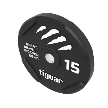 Obciążenie do sztangi 15 kg bumper gumowy tiguar (czarny)