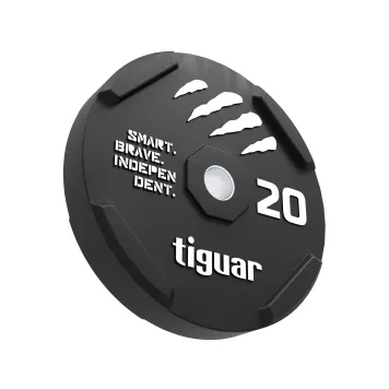 Obciążenie do sztangi 20 kg bumper gumowy tiguar (czarny)