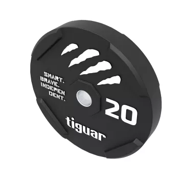Obciążenie do sztangi 20 kg bumper gumowy tiguar (czarny)