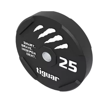 Obciążenie do sztangi 25 kg bumper gumowy tiguar (czarny)