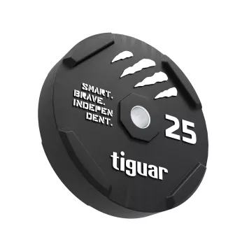 Obciążenie do sztangi 25 kg bumper gumowy tiguar (czarny)