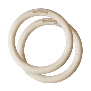 Drewniane kółka gimnastyczne z pasami (28 mm) THORN FIT