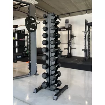 Zestaw hantli HEX 2.0 - 2 x 1-10 kg + Stojak na hantle 1–10 kg 2.0 XMOR