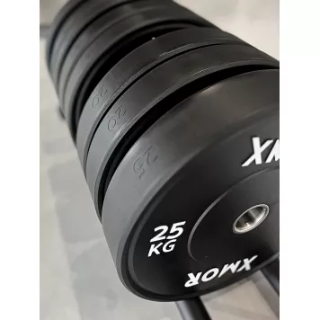Zestaw obciążeń 150 kg BLACK TRAINING BUMPER 2.0 XMOR