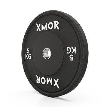 Stojak na obciążenia i gryfy olimpijskie 2.0 + Zestaw obciążeń 100 kg BLACK TRAINING BUMPER 2.0 XMOR