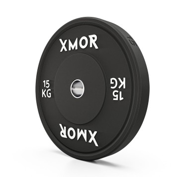 Stojak na obciążenia i gryfy olimpijskie 2.0 + Zestaw obciążeń 100 kg BLACK TRAINING BUMPER 2.0 XMOR