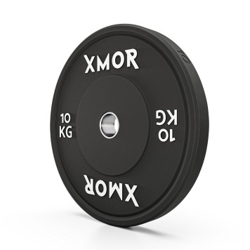 Stojak na obciążenia i gryfy olimpijskie 2.0 + Zestaw obciążeń 150 kg BLACK TRAINING BUMPER 2.0 XMOR