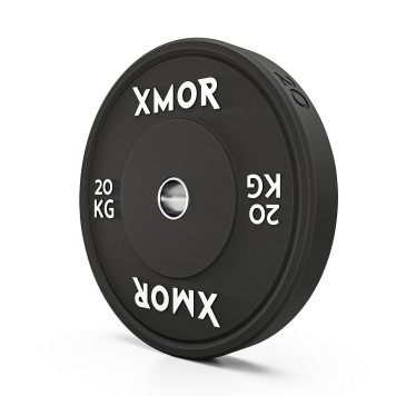 Stojak na obciążenia i gryfy olimpijskie 2.0 + Zestaw obciążeń 150 kg BLACK TRAINING BUMPER 2.0 XMOR