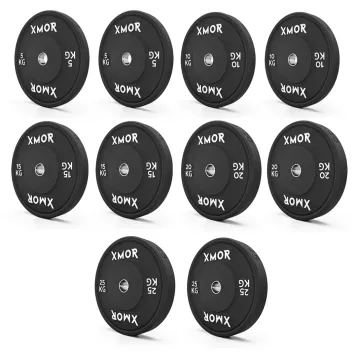 Stojak na obciążenia i gryfy olimpijskie 2.0 + Zestaw obciążeń 150 kg BLACK TRAINING BUMPER 2.0 XMOR