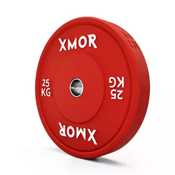 Stojak na obciążenia i gryfy olimpijskie 2.0 + Zestaw obciążeń 150 kg BLACK TRAINING BUMPER 2.0 XMOR