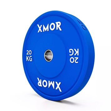 Stojak na obciążenia i gryfy olimpijskie 2.0 + Zestaw obciążeń 100 kg BLACK TRAINING BUMPER 2.0 XMOR