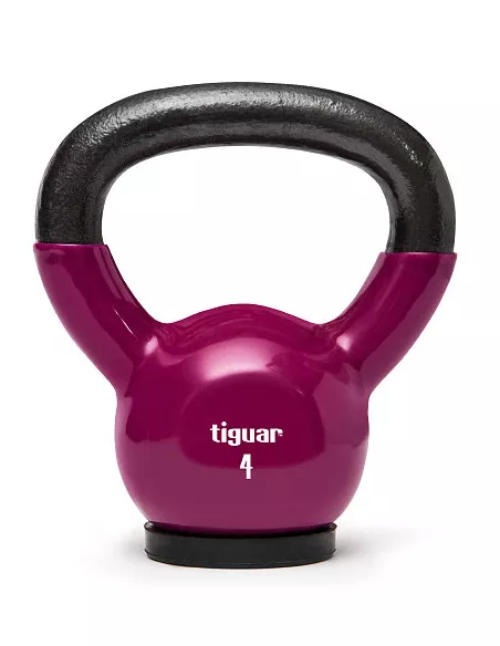Hantla winylowa kettlebell 4 kg tiguar (śliwka)