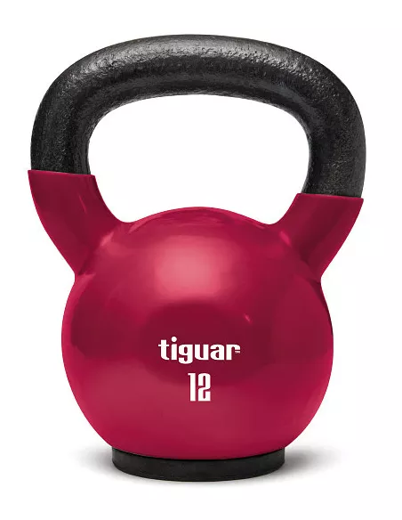 Hantla winylowa kettlebell 12 kg tiguar (malina)