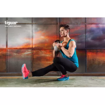 Hantla winylowa kettlebell 12 kg tiguar (malina)