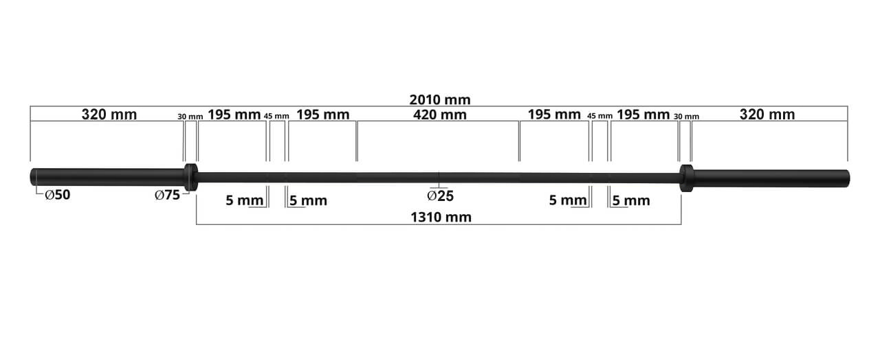 Gryf olimpijski treningowy XMOR TRAINING BAR 15 kg (black)-n.jpg
