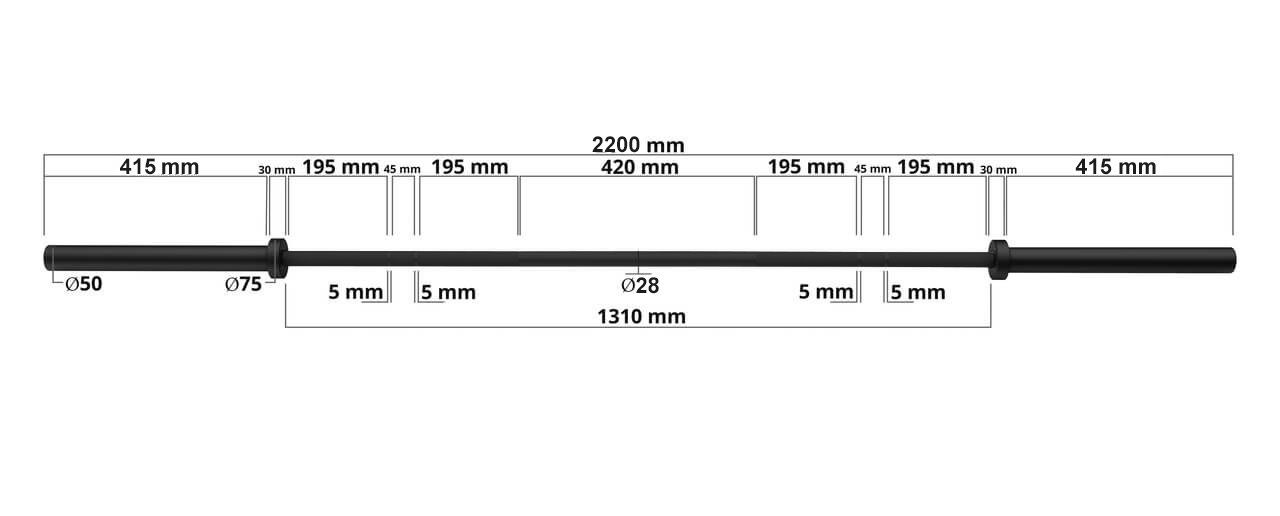 Gryf olimpijski treningowy XMOR TRAINING BAR 20 kg (black).jpg