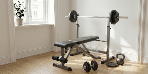 Jaki zestaw do domowej siłowni kupić na początek? Hantle, ławka, gryf czy kettlebell